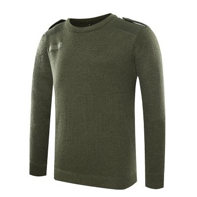 Militär Wolle O-neck green pullover man sweater