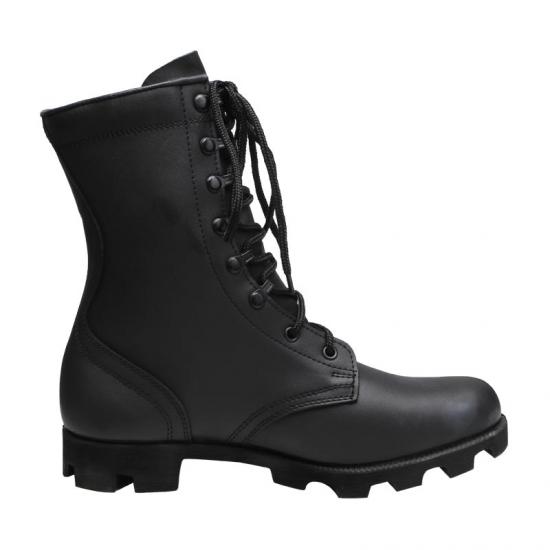 Black gunuine leather military army boots